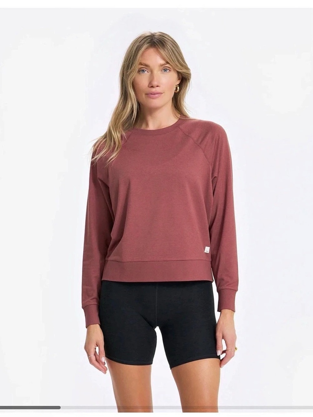 Vuori Halo Performance Crewneck Sweatshirt ROSEWOOD HEATHER Large
